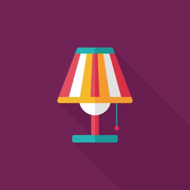 Uzun Gölge, eps10 ile masa lambası düz simgesi