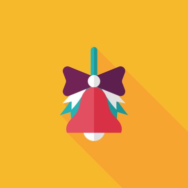 okul zili uzun gölge, eps10 düz simgesiyle