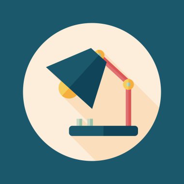 Uzun Gölge, eps10 ile masa lambası düz simgesi