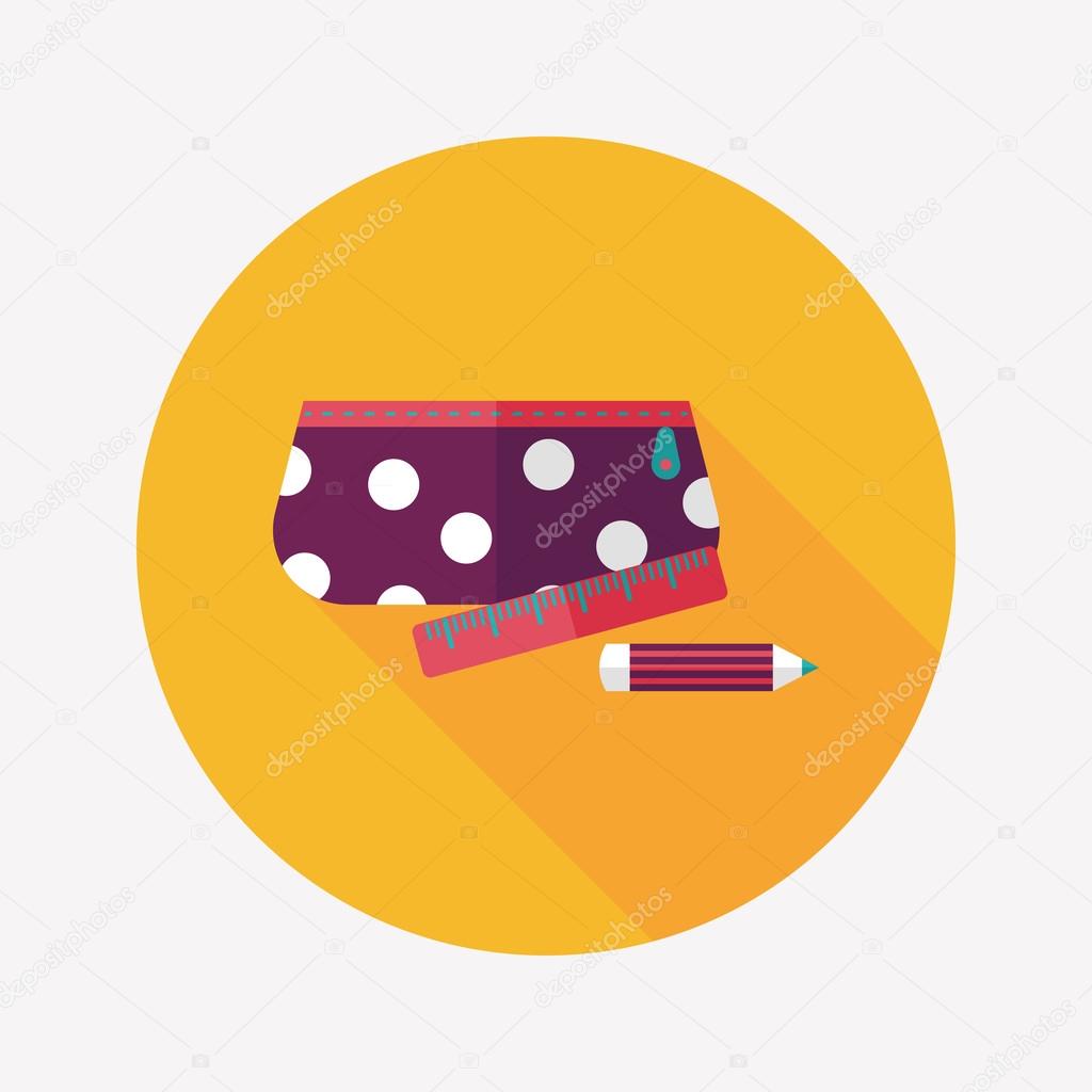 pencil box flat icon with long shadow,eps10