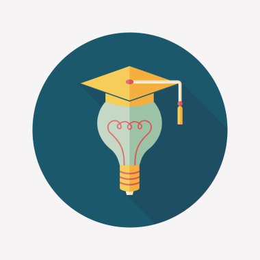 ampul uzun gölge, eps10 düz simgesi