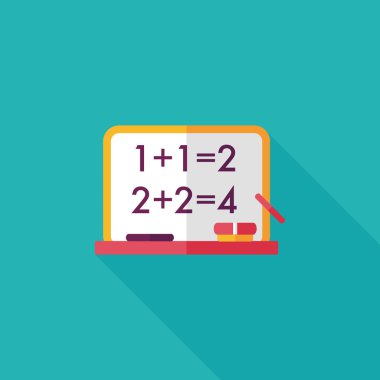 Blackboard düz simgesi ile uzun gölge, eps10