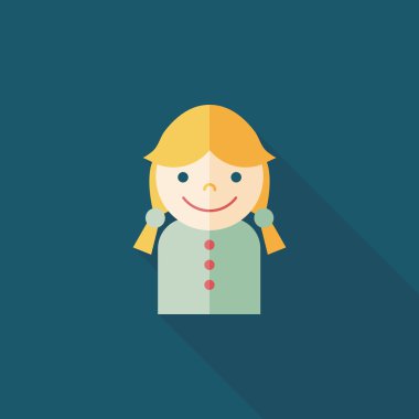 Uzun Gölge, eps10 kadın düz simgesi