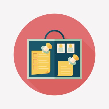 mesaj panosu düz simgesi uzun gölge, eps10 ile