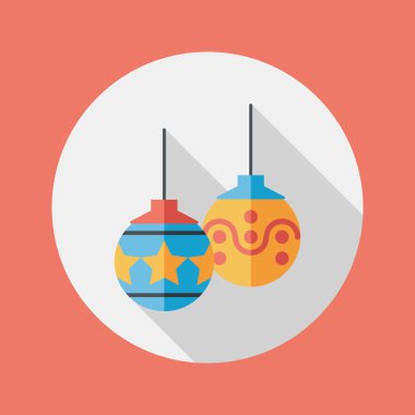 Uzun Gölge, eps10 ile Noel top düz simgesi