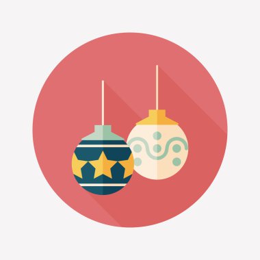 Uzun Gölge, eps10 ile Noel top düz simgesi