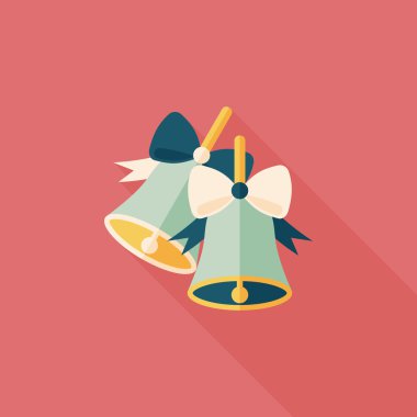 Uzun Gölge, eps10 ile Noel çanları düz simgesi