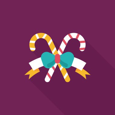 Uzun Gölge, eps10 ile Noel candy cane düz simgesi