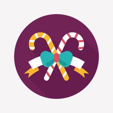 Uzun Gölge, eps10 ile Noel candy cane düz simgesi