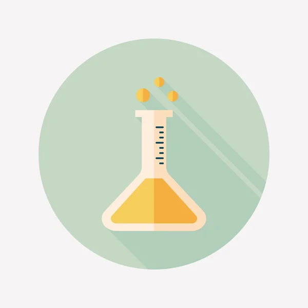 Icona piatta della provetta con ombra lunga — Vettoriale Stock