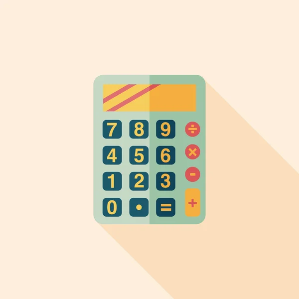 Plochý ikona kalkulačka s dlouhý stín, eps10 — Stockový vektor