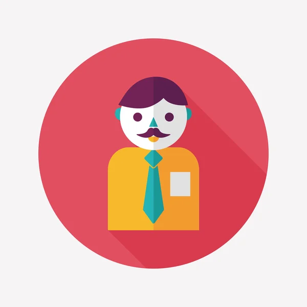 Businessman flat icon with long shadow, eps10 — стоковый вектор