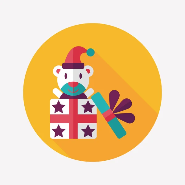 Gift flat icon with long shadow, eps10 — стоковый вектор