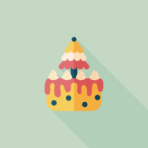 Christmas tårta flat ikonen med långa skugga, eps10 — Stock vektor
