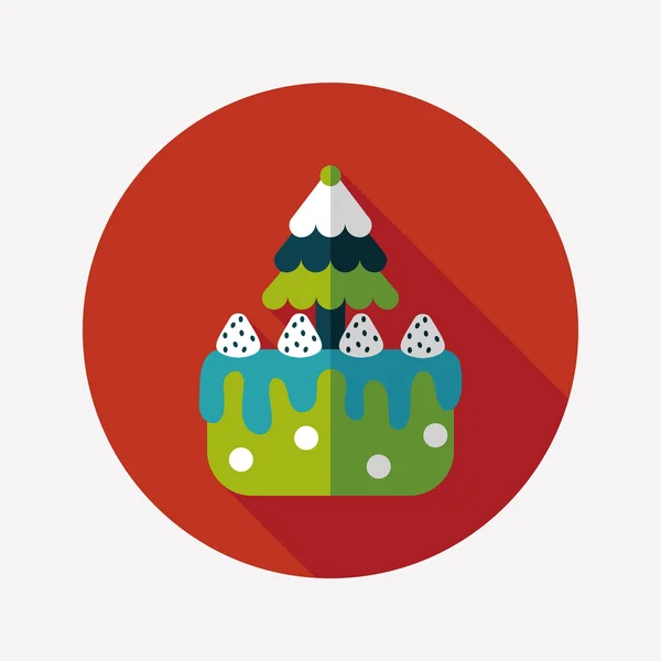 Icona piatto torta di Natale con lunga ombra, eps10 — Vettoriale Stock