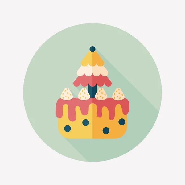 Gâteau de Noël icône plate avec ombre longue, eps10 — Image vectorielle