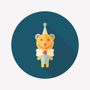 Uzun Gölge, eps10 ile Doğum oyuncak ayı düz simgesi