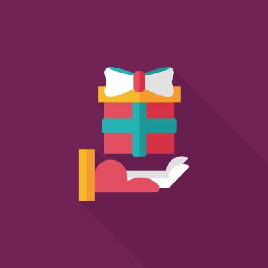 Uzun Gölge, eps10 hediye düz simgesi