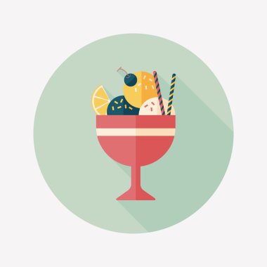 Uzun Gölge, eps10 dondurma düz simgesi