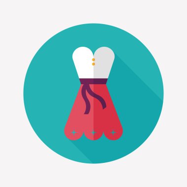 kadın elbise düz simgesi ile uzun gölge, eps10