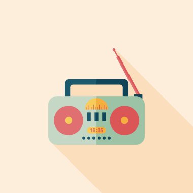 Uzun Gölge, eps10 radyo düz simgesi