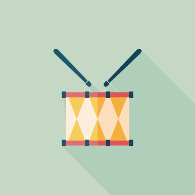 Uzun Gölge, eps10 davul düz simgesi