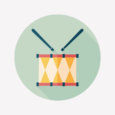 Uzun Gölge, eps10 davul düz simgesi