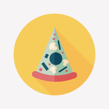 Uzun Gölge, eps10 pizza düz simgesi