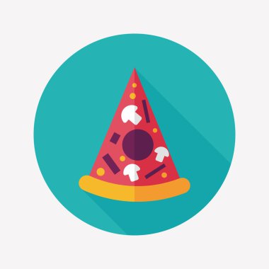 Uzun Gölge, eps10 pizza düz simgesi