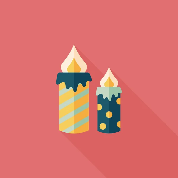 Candle flat icon with long shadow, eps10 — стоковый вектор