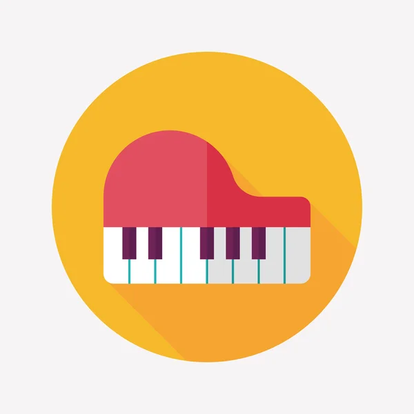 Piano icono plano con sombra larga, eps10 — Vector de stock