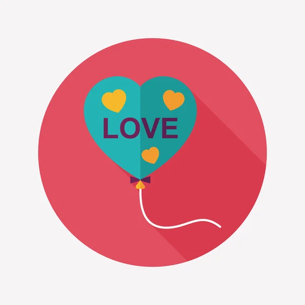 Älska ballonger flat ikonen med långa skugga, eps10 — Stock vektor