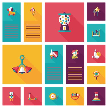 çocuk oyuncakları düz app kullanıcı arabirimi arka plan, eps10