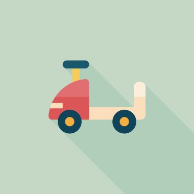 oyuncak araba uzun gölge düz simgesiyle