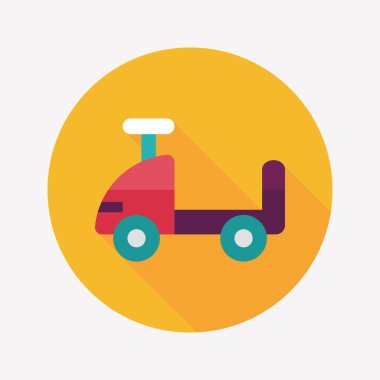 oyuncak araba uzun gölge düz simgesiyle