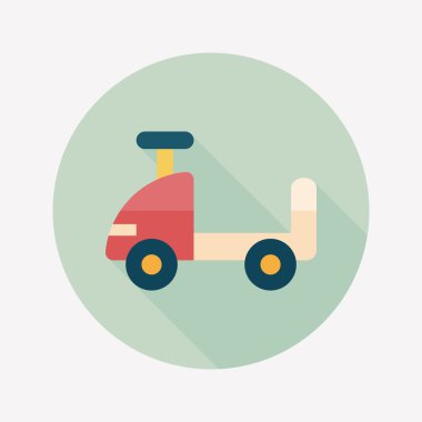 oyuncak araba uzun gölge düz simgesiyle