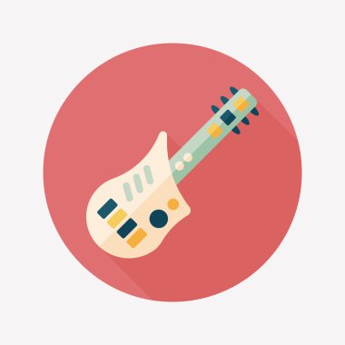 uzun gölge ile gitar yassı simgesi