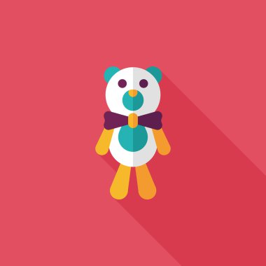 oyuncak ayı uzun gölge düz simgesi