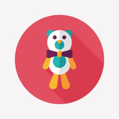 oyuncak ayı uzun gölge düz simgesi