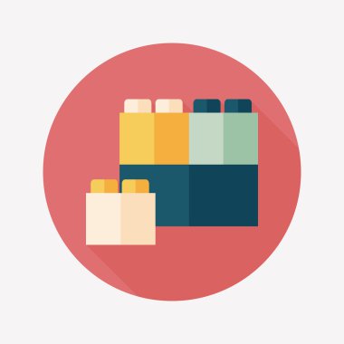 Uzun Gölge, eps10 ile tuğla oyuncak düz simgesi