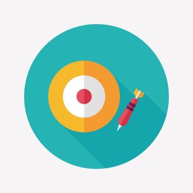 Dart hedef düz simgesi ile uzun gölge, eps10