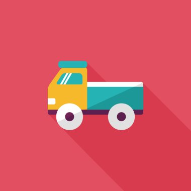 kamyon uzun gölge, eps10 düz simgesi