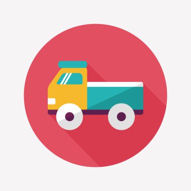 kamyon uzun gölge, eps10 düz simgesi