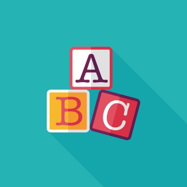 Uzun Gölge, eps10 ile ABC blokları düz simgesi