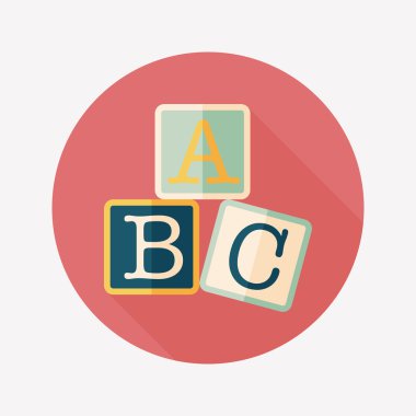 Uzun Gölge, eps10 ile ABC blokları düz simgesi