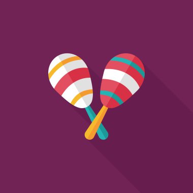 Uzun Gölge, eps10 ahşap rattle düz simgesi