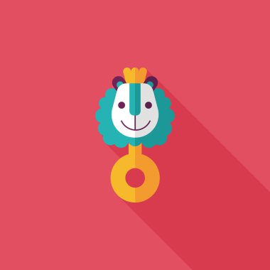 Bebek çıngırağı düz simgesi ile uzun gölge, eps10