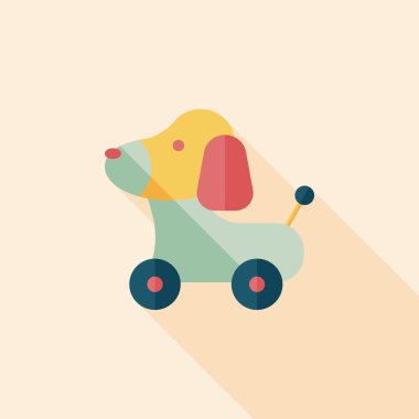 oyuncak köpek uzun gölge, eps 10 düz simgesiyle