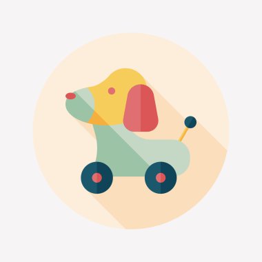 oyuncak köpek uzun gölge, eps 10 düz simgesiyle