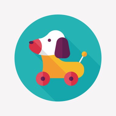 oyuncak köpek uzun gölge, eps 10 düz simgesiyle